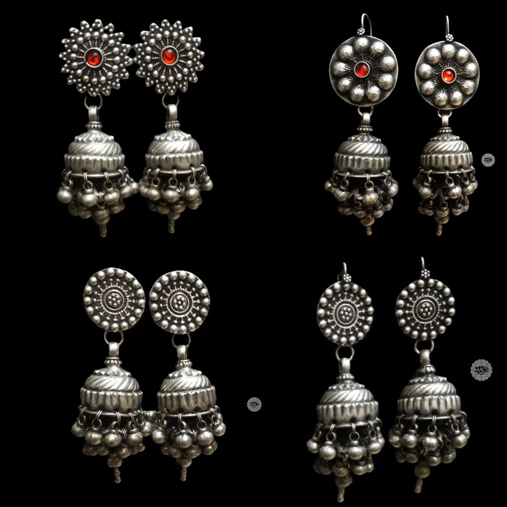 Pure Silver Jhumka Earrings