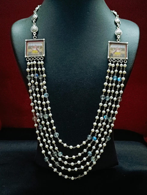 Painting Pearl Beaded Necklace