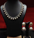 Silver ball necklace-Jhumka set