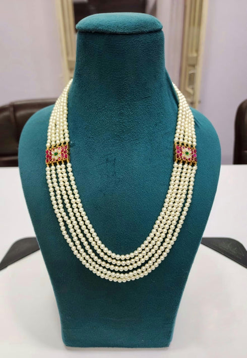 Layered Pearl Jadau Necklace