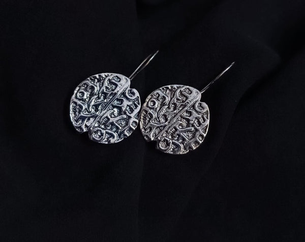 925 Coin Script Earrings
