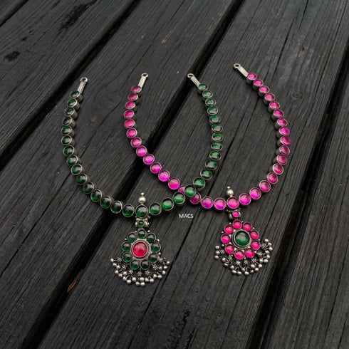 925 Silver Reversible Attigai Necklace (pre order)