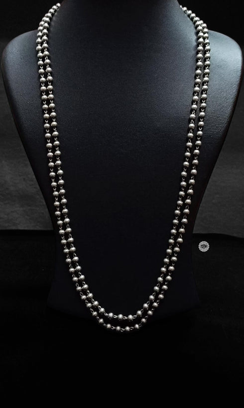 925 Silver layered ball necklace