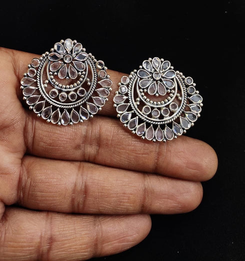 Clear White Stone Earrings