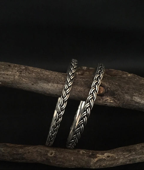 Silver Bangle Set (Set of 4)