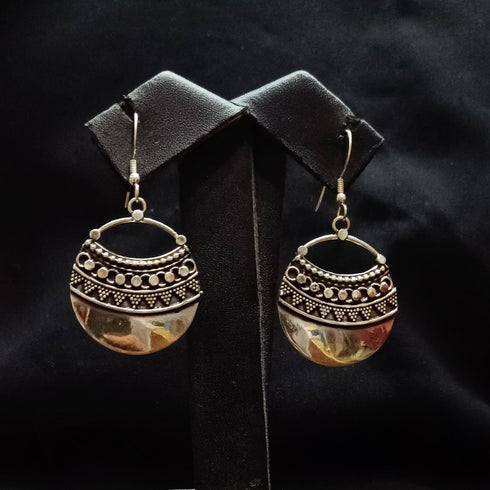 925 Silver Rawa Work Earrings, Pure Silver Earrings For Women, 925 Classic Rava Daily wear Earrings