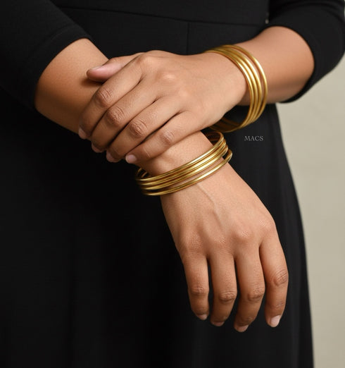 Gold plated Plain Bangles Set (2.6)