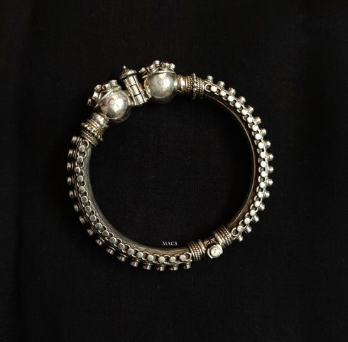 925 Silver Pink Stone Bangle (Size 2.8)