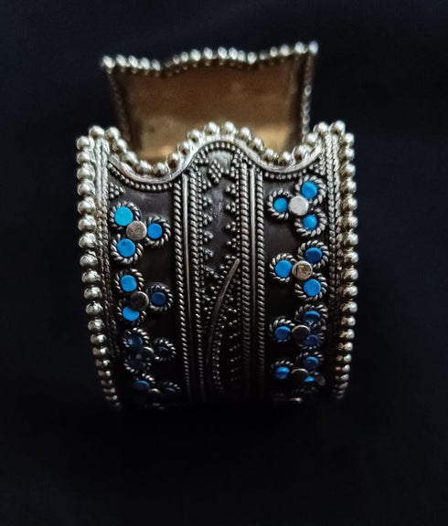 Adjustable Silver Stone Cuff