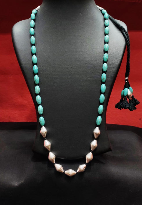 Dholki Turquoise Beads Necklace