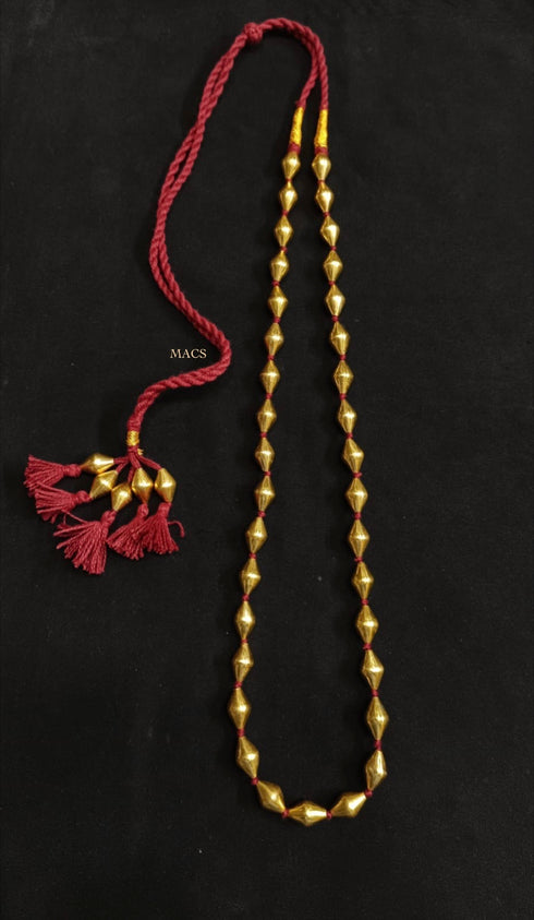 Single Line Gold Dholki Necklace
