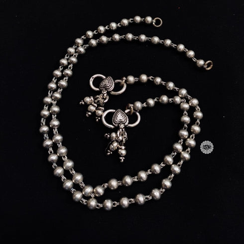 925 Silver ball anklet (pair)