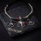925 Navratna Addigai Silver Necklace Set (pre order)