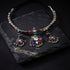 925 Navratna Addigai Silver Necklace Set (pre order)
