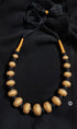 Gold plated Wax Carved Necklace (oversized beads)