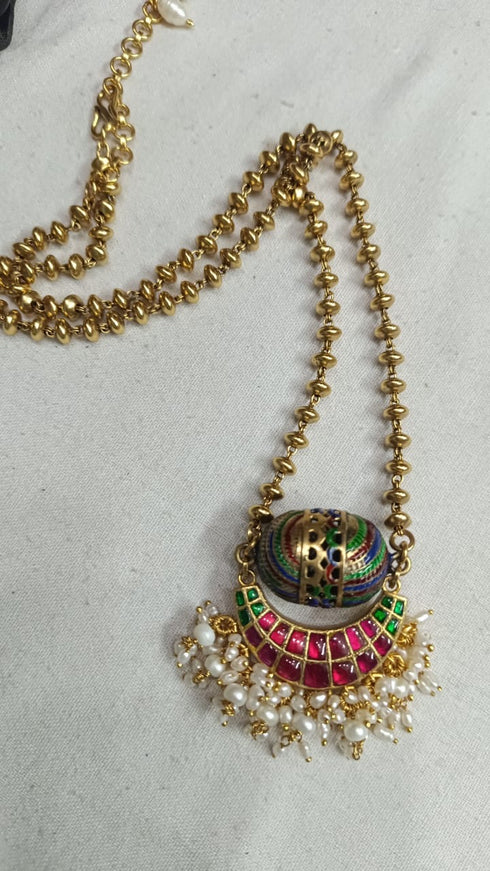 925 Kundan Pearl Necklace