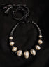 Wax Faceted Beads Silver Necklace (oversized beads)