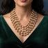 Gold Dholki 5 line Necklace