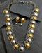 Dual tone necklace earring set