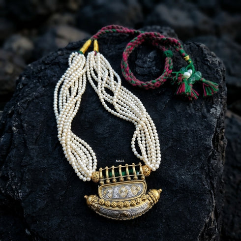 925 Pearl Dual tone Necklace