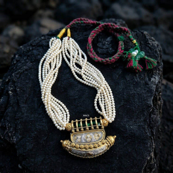 925 Pearl Dual tone Necklace