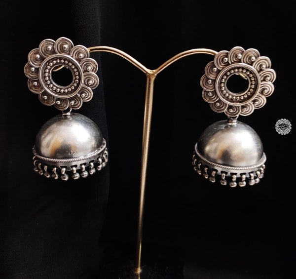 925 Silver Flower Jhumka