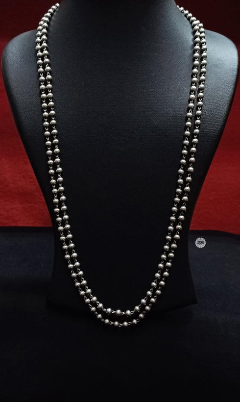 925 Silver layered ball necklace