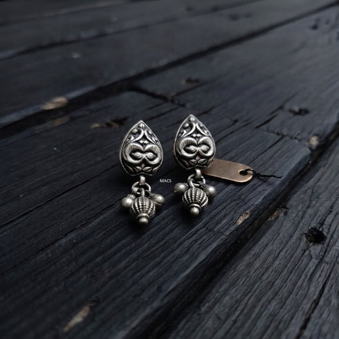 925 Silver Stud Drop Earrings