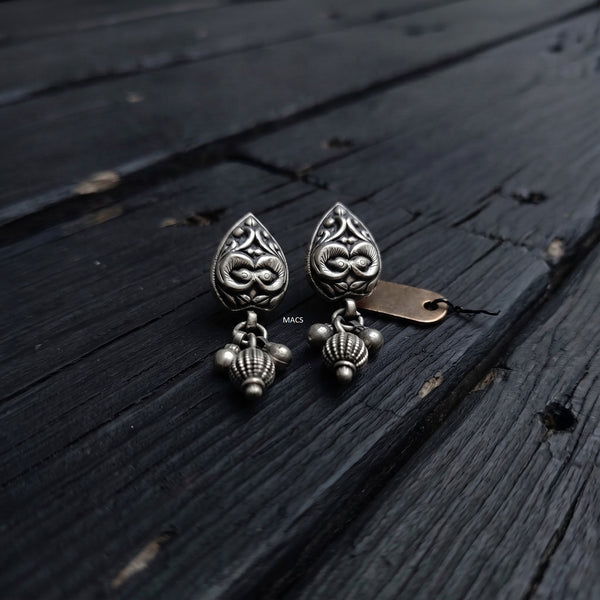 925 Silver Stud Drop Earrings