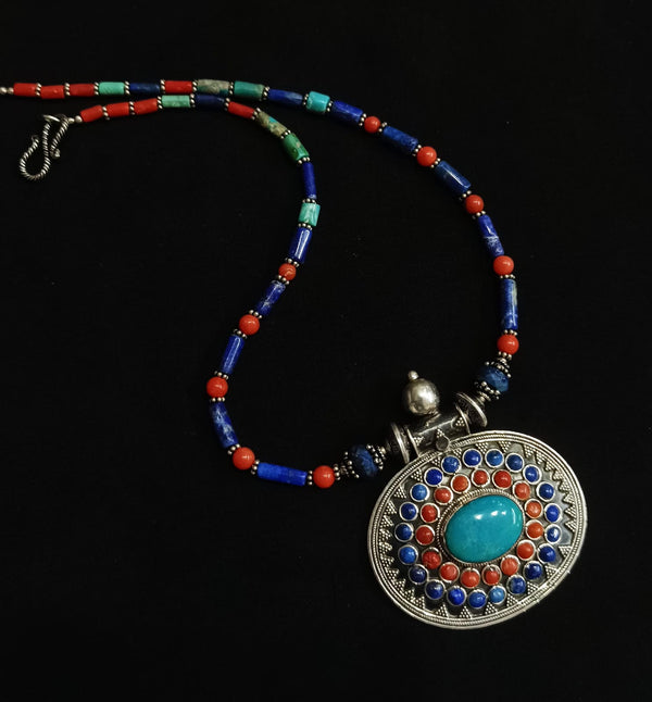 925 Silver Lapis Coral necklace