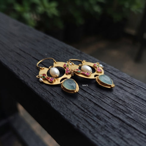 925 Kundan Fusion Earrings