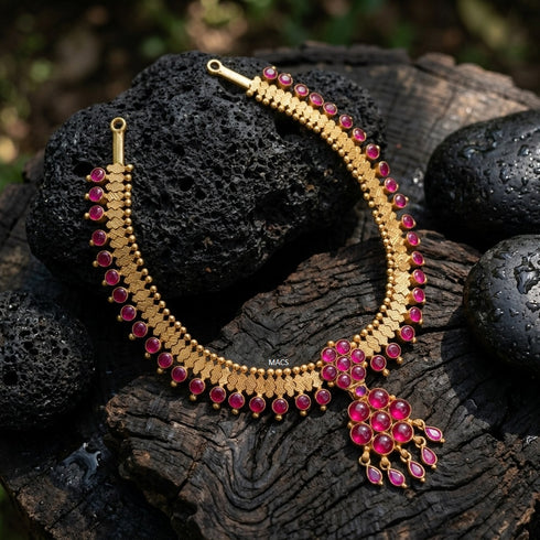 Pre Order Gold plated Pink Kemp stone attigai