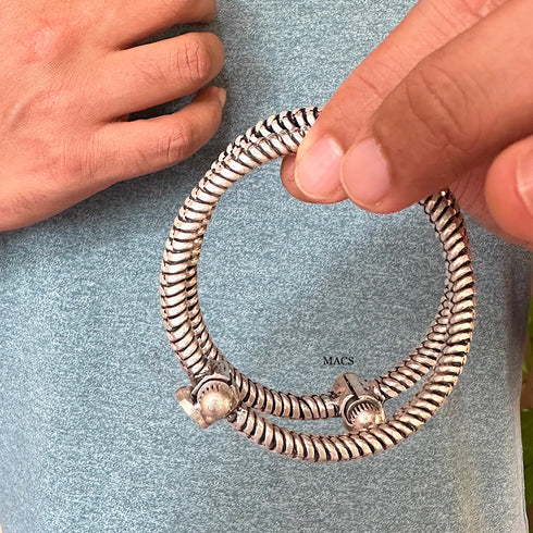 Silver Twisted Bangle Kada