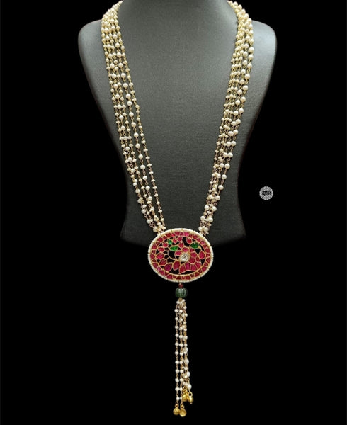 925 Peacock Kundan Pearl Necklace