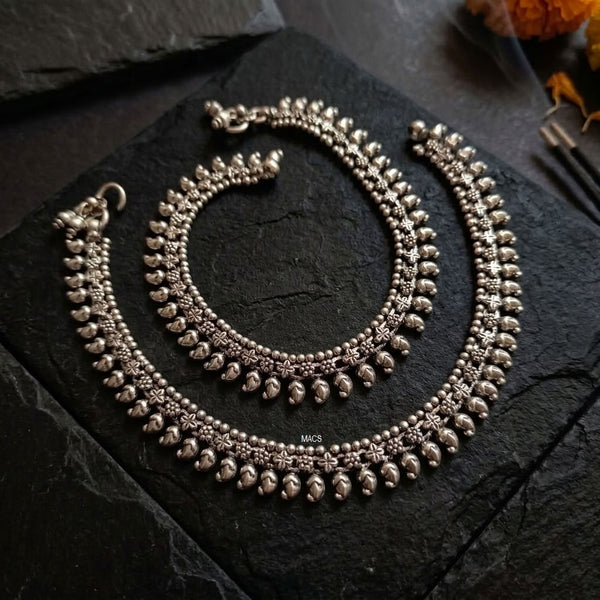 925 Silver Statement mango anklet (pair)