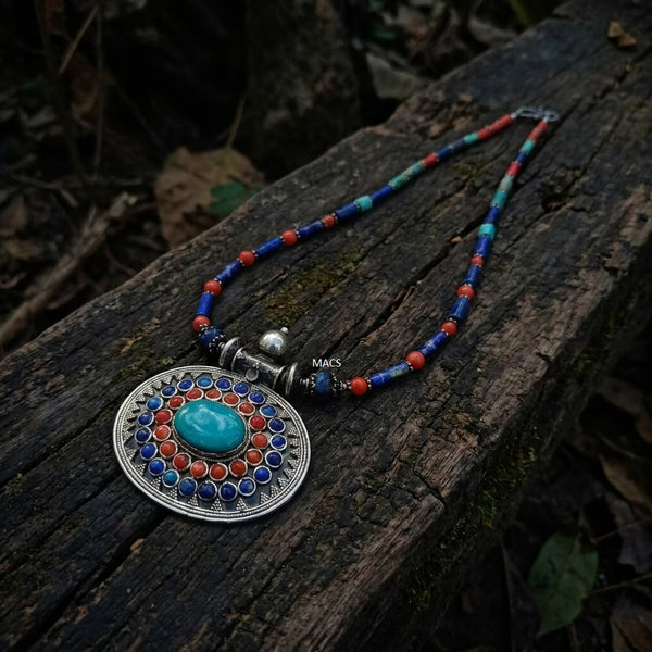 925 Silver Lapis Coral necklace