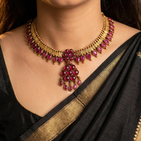 Pre Order 925 Gold plated Kemp stone attigai
