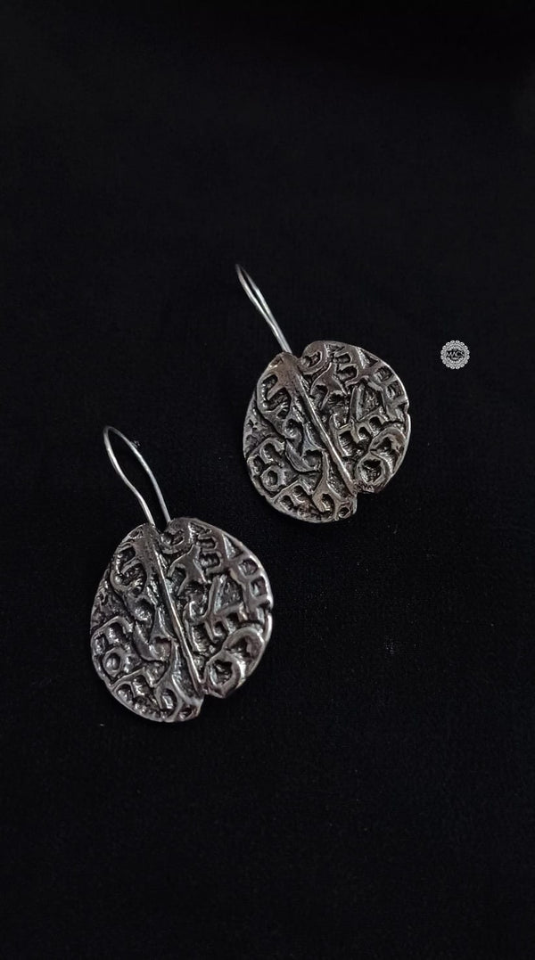 925 Coin Script Earrings