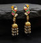 Navratna Kundan Peacock Pearl Jhumka