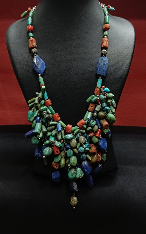 925 Silver Turquoise Lapis necklace