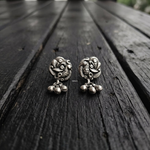 925 Silver Peacock Drop Earrings