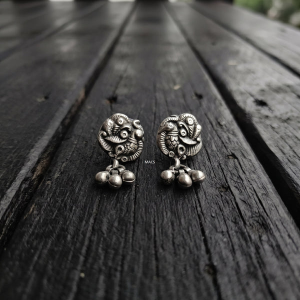 925 Silver Peacock Drop Earrings