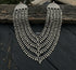 925 silver multi-strand statement necklace with dangling teardrop beads
