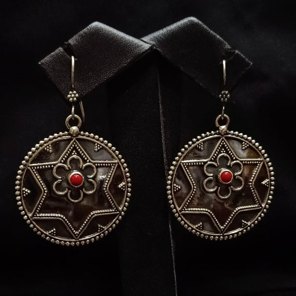 Coral Star Hook Earrings