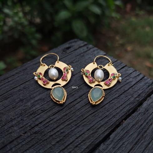 925 Kundan Fusion Earrings