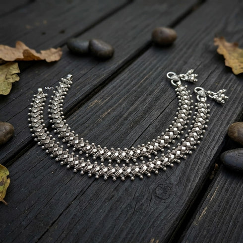 925 Silver Statement anklet (pair)