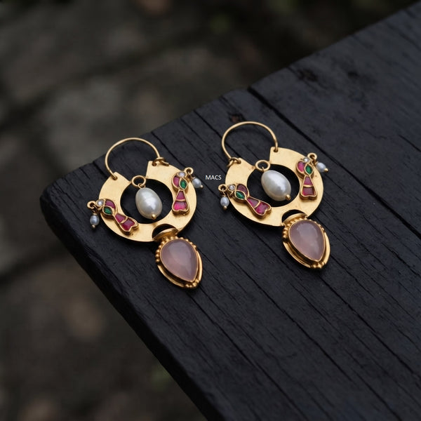 925 Kundan Fusion Earrings