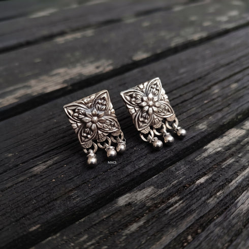 925 Silver Stud Drop Earrings