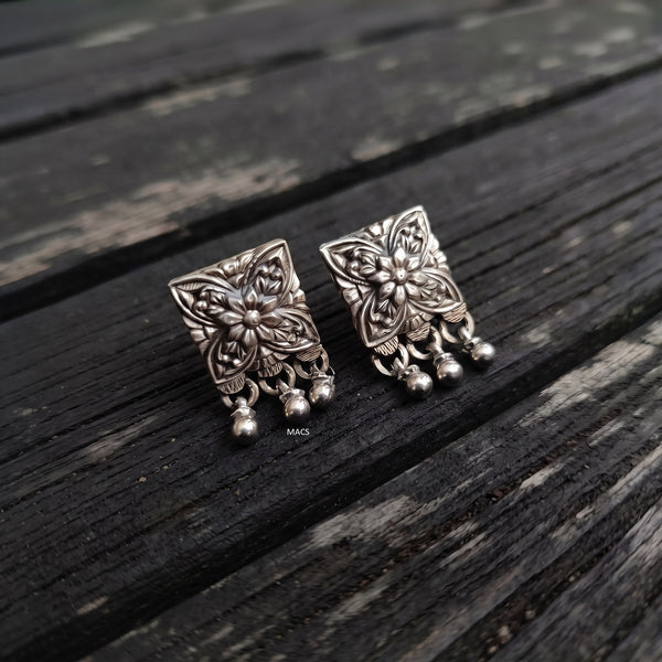 925 Silver Stud Drop Earrings