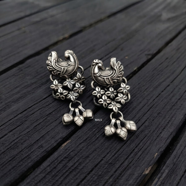 925 Silver Peacock Drop Earrings